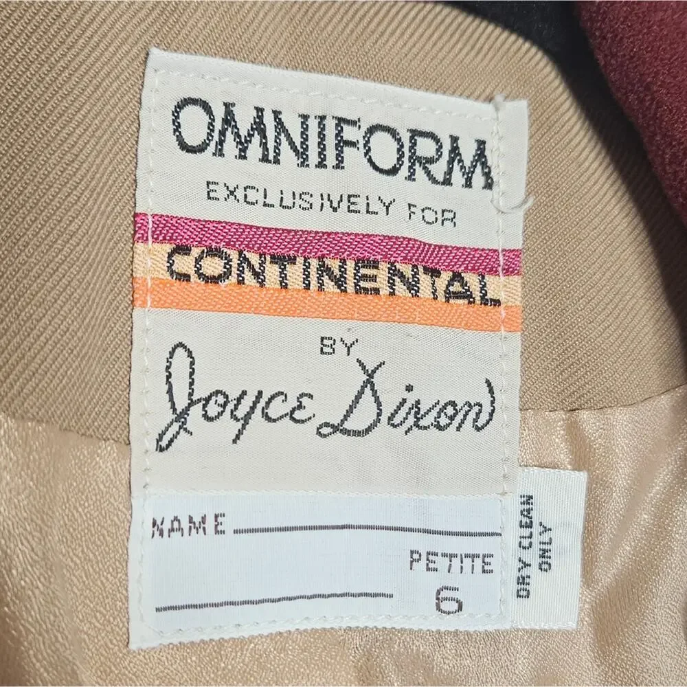 VTG Omniform Continental Airlines by Joyce Dixon Set - Trench, Blazer, & Skirt